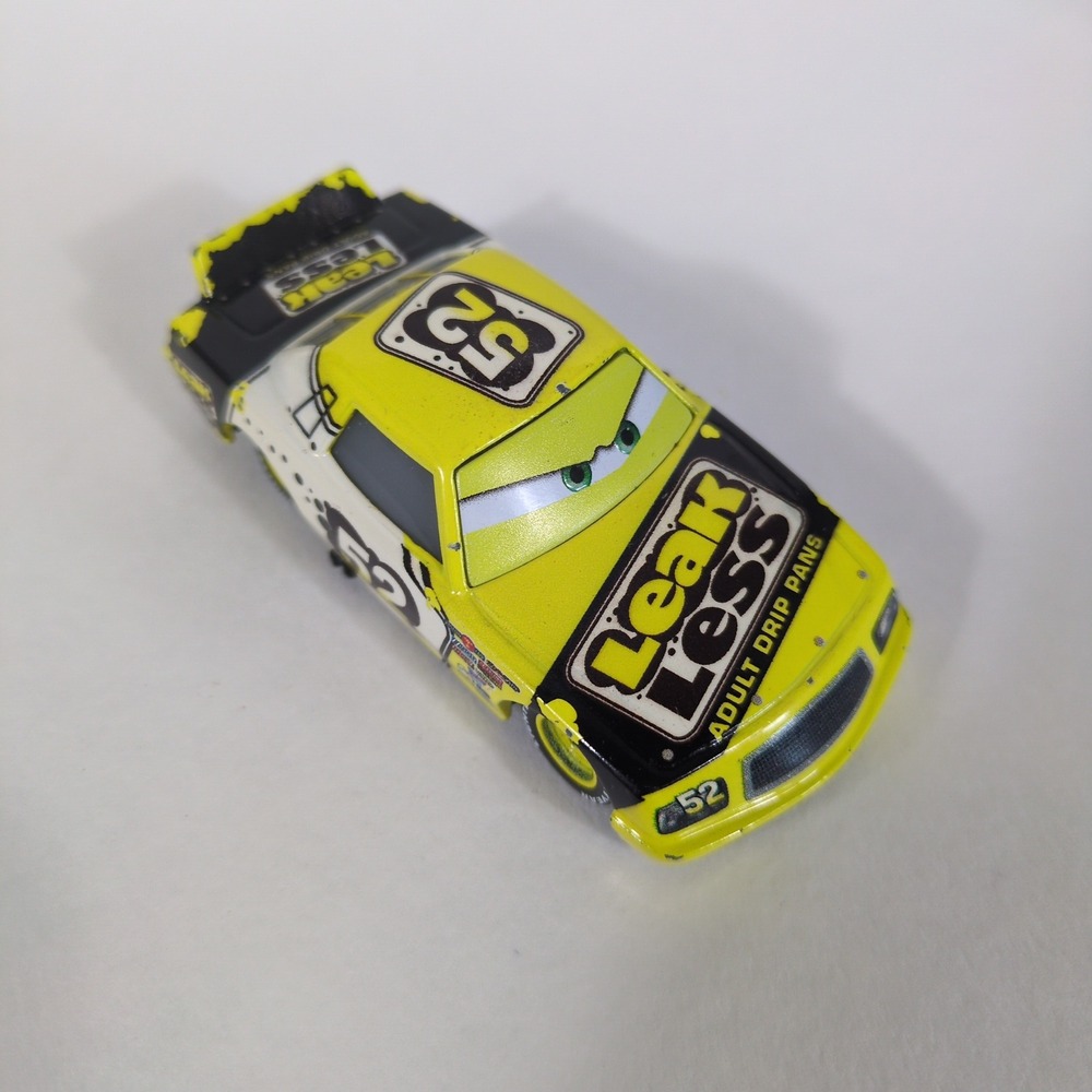 Disney Pixar Cars Leak Less Claude Scruggs Diecast Piston Cup Racer 52 Yellow